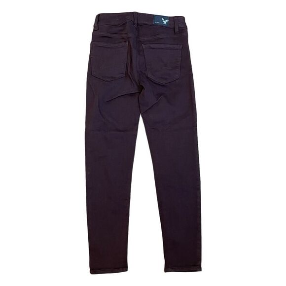 American Eagle Jegging Jeans Purple Color Wash High-Rise Crop Denim 0 - Picture 3 of 9